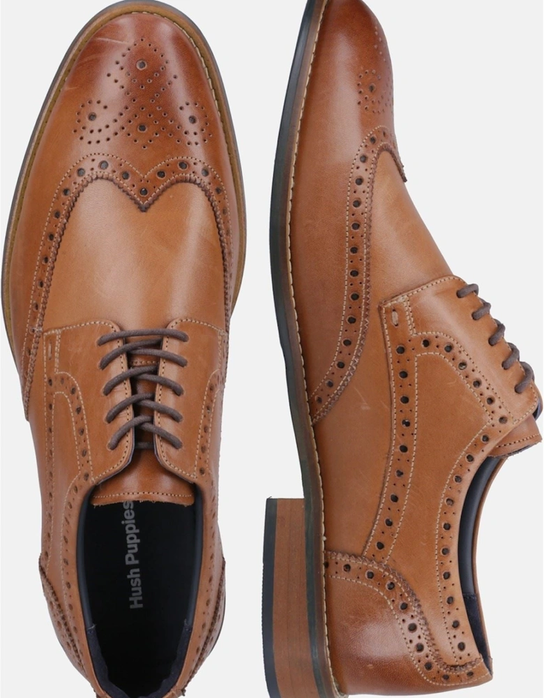 Dustin Brogue Leather Men's Tan Brogues Shoes