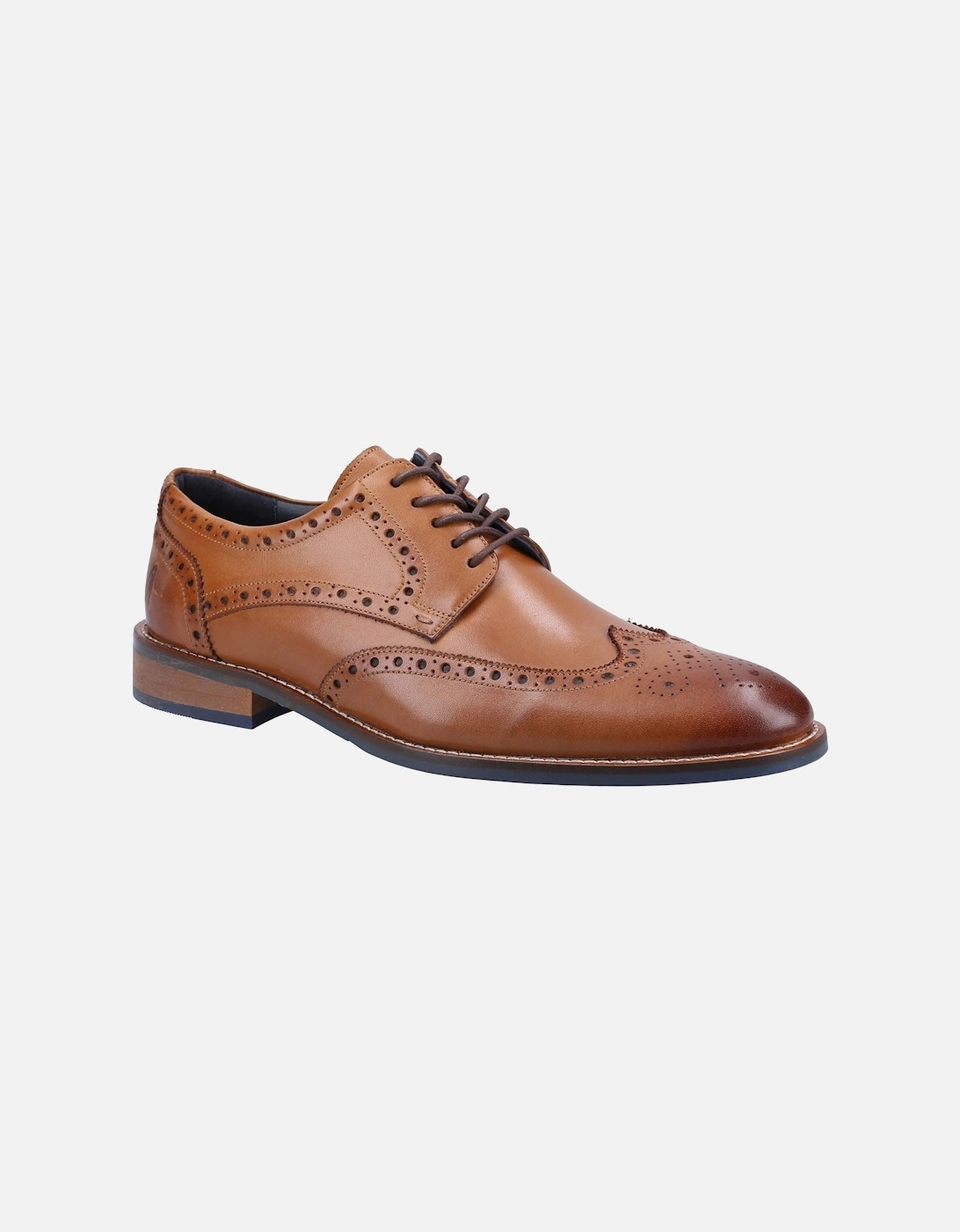 Dustin Brogue Leather Men's Tan Brogues Shoes, 10 of 9