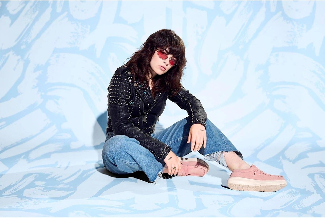 HEYDUDE Wendy COMF Suede Leather Women's Rose Pink/Whisper Pink Moccasins Shoes