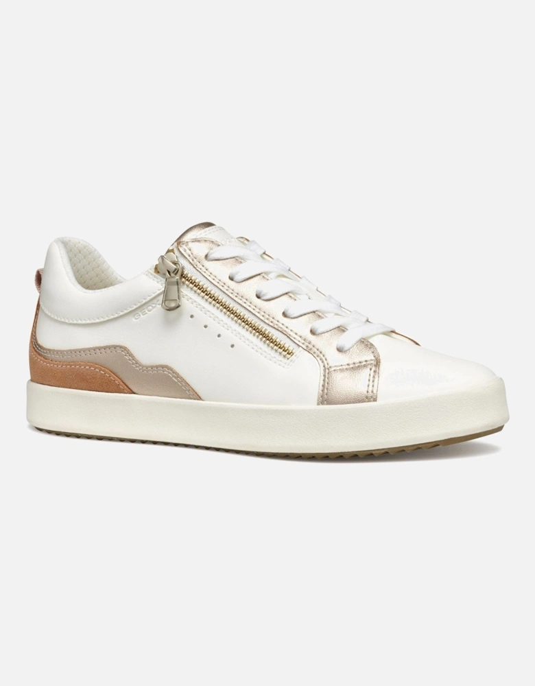 D BLOMIEE Women's Optic White/Nude Trainers