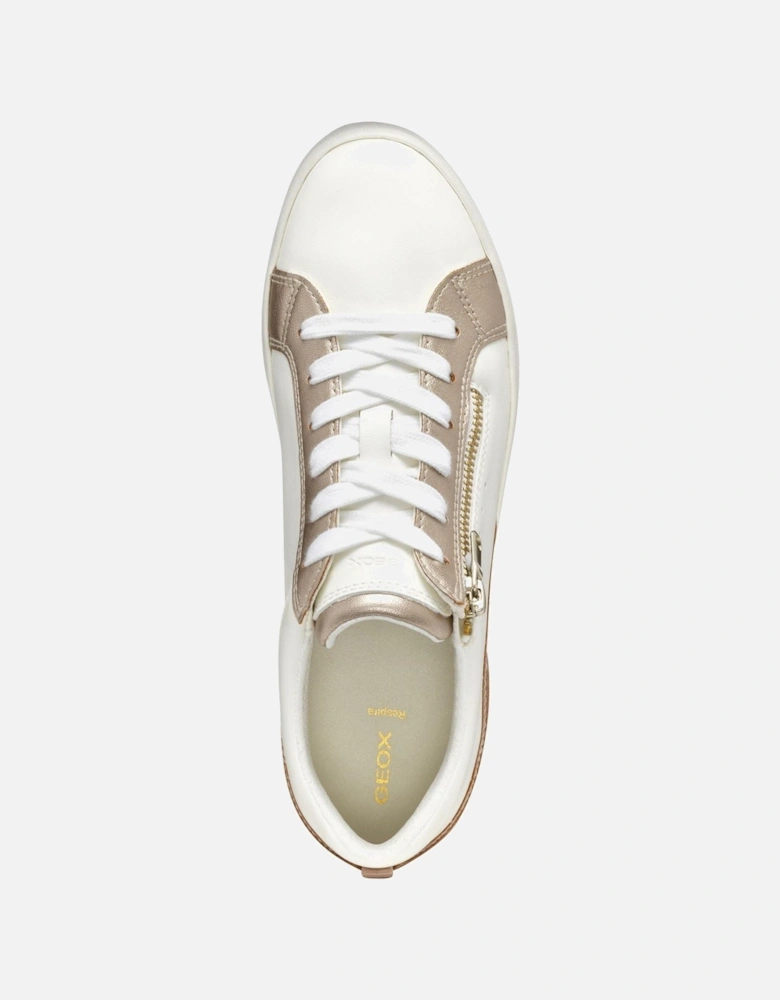 D BLOMIEE Women's Optic White/Nude Trainers