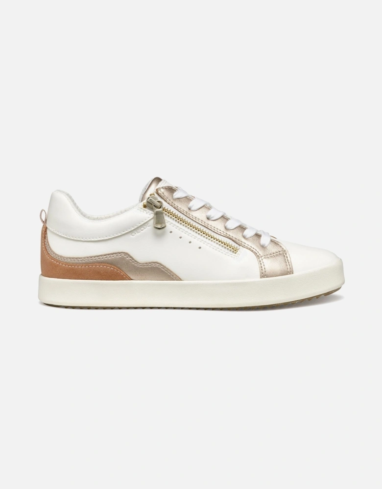 D BLOMIEE Women's Optic White/Nude Trainers