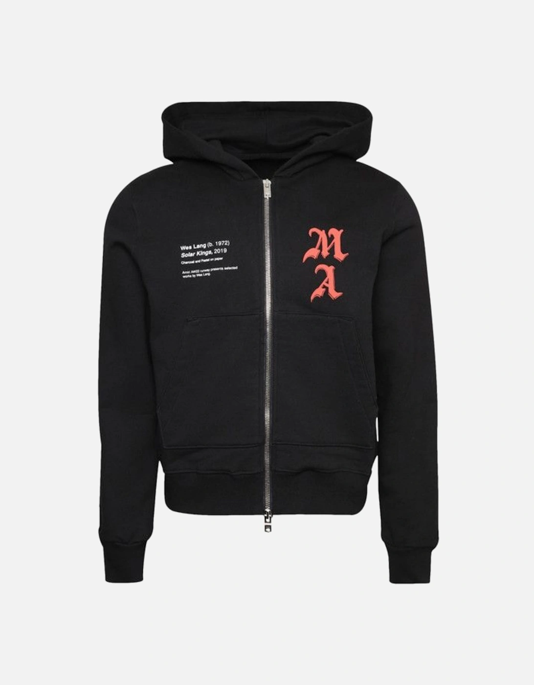 X WES LANG SOLAR KINGS ZIP HOODIE BLACK RED, 3 of 2