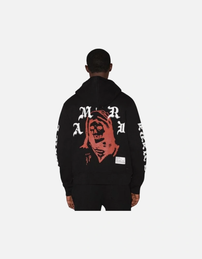 X WES LANG SOLAR KINGS ZIP HOODIE BLACK RED