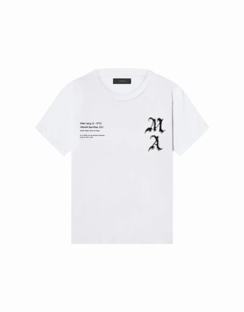 X WES LANG CHECKER SKULL TEE WHITE