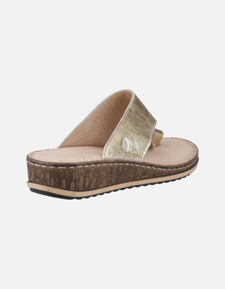 Elissa Toepost Suede Women's Gold Sandals