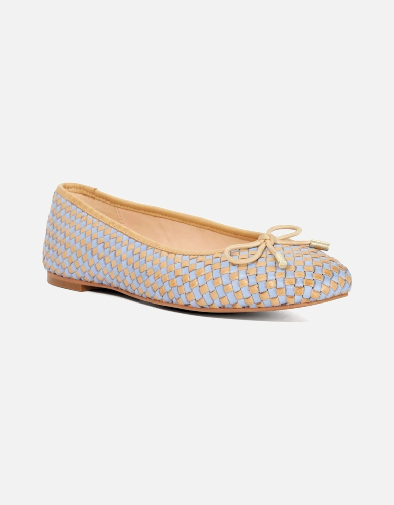 Dune Heights Leather Women's Blue Flats