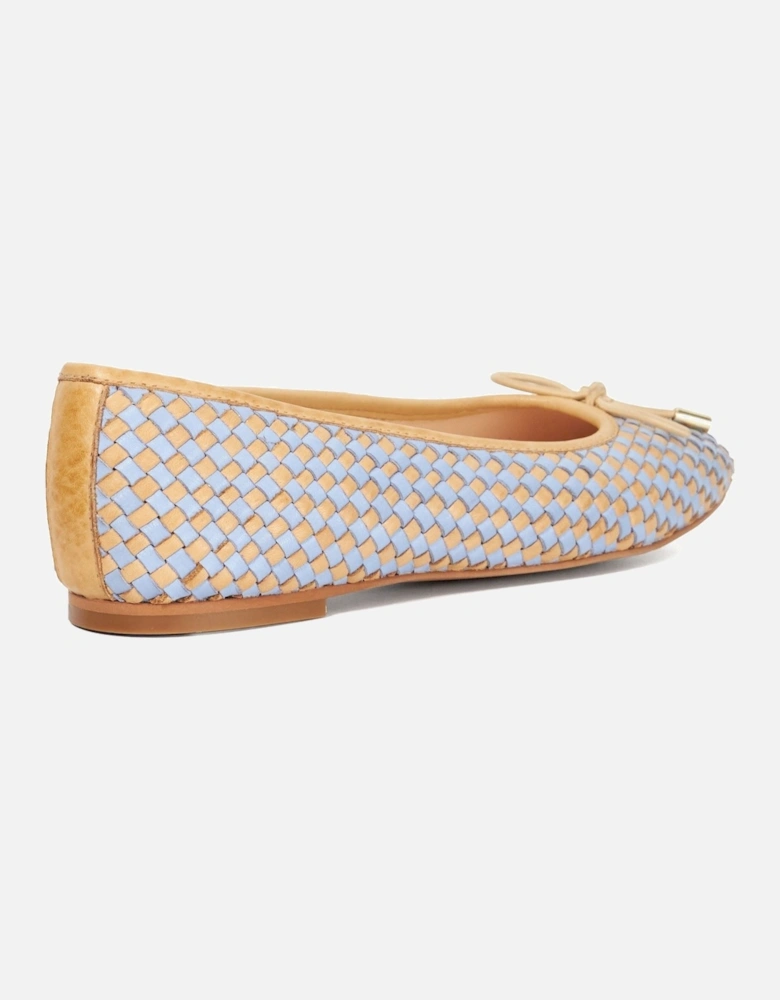 Dune Heights Leather Women's Blue Flats