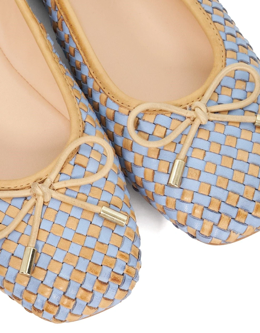 Dune Heights Leather Women's Blue Flats