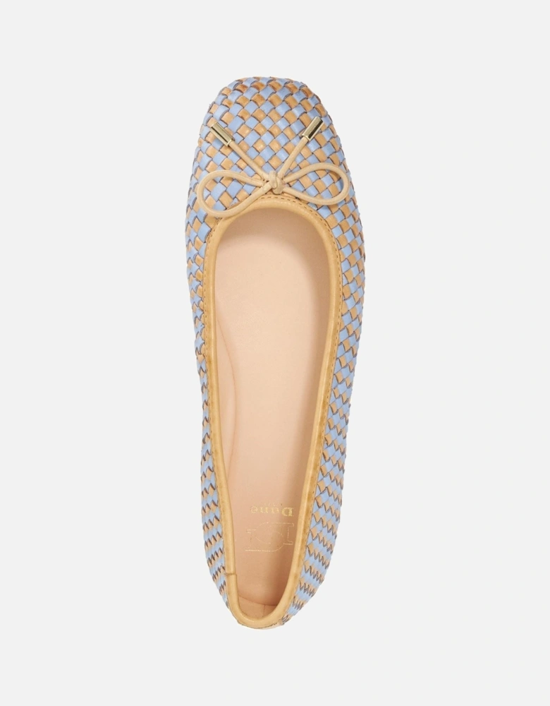 Dune Heights Leather Women's Blue Flats