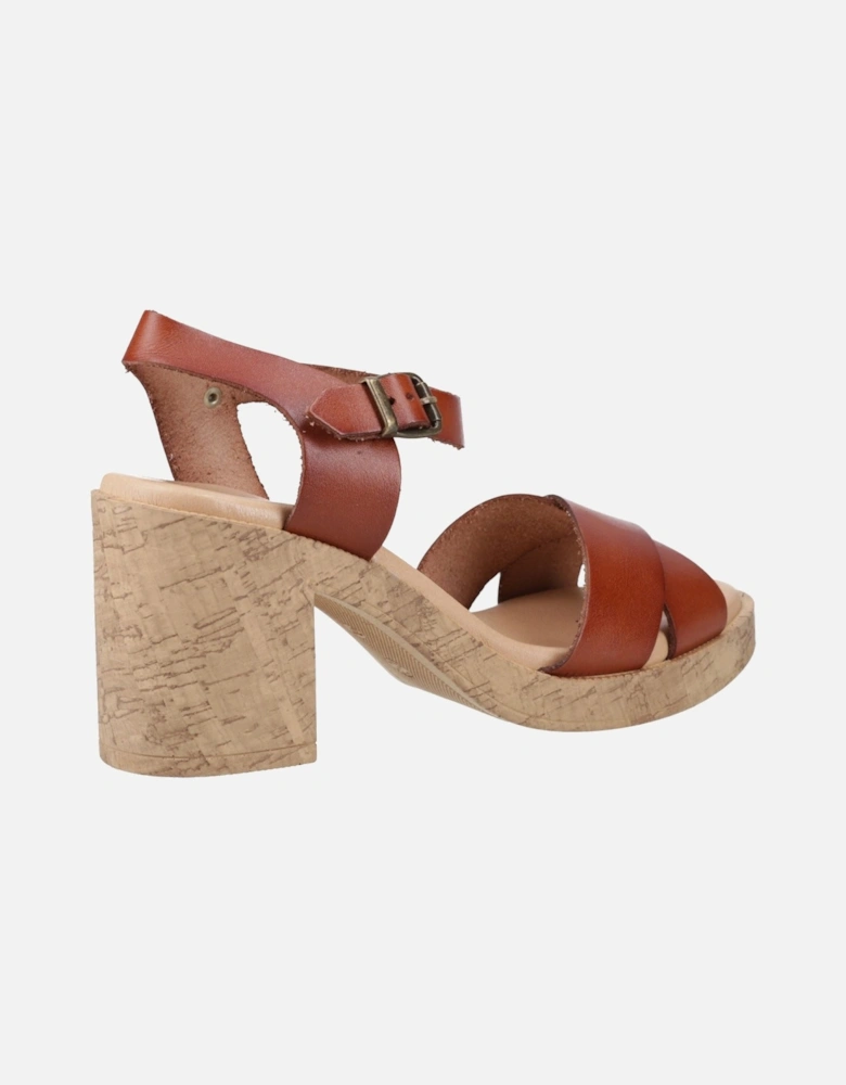 Georgia Cork Leather Women's Tan Sandals