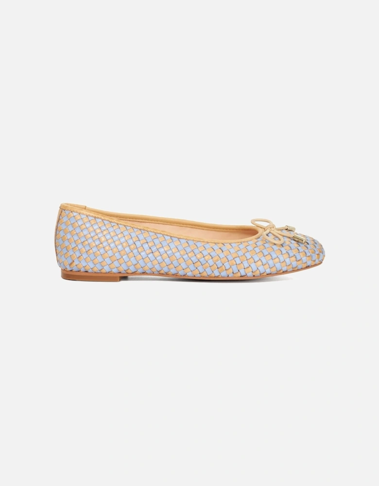 Dune Heights Leather Women's Blue Flats