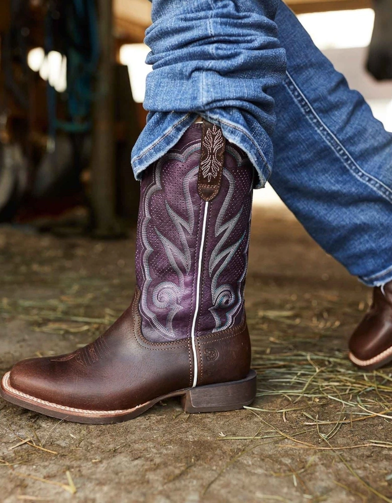 Lady Rebel Pro Leather Women's Oilded Brown/Plum Boots