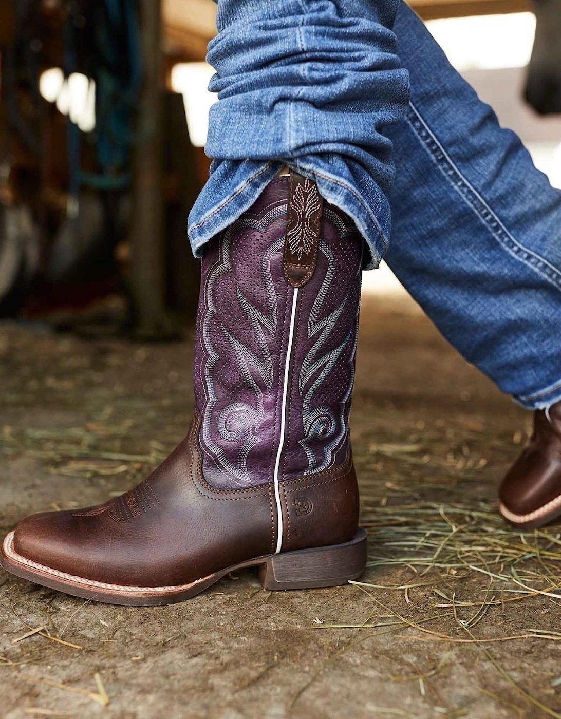 Lady Rebel Pro Leather Women's Oilded Brown/Plum Boots