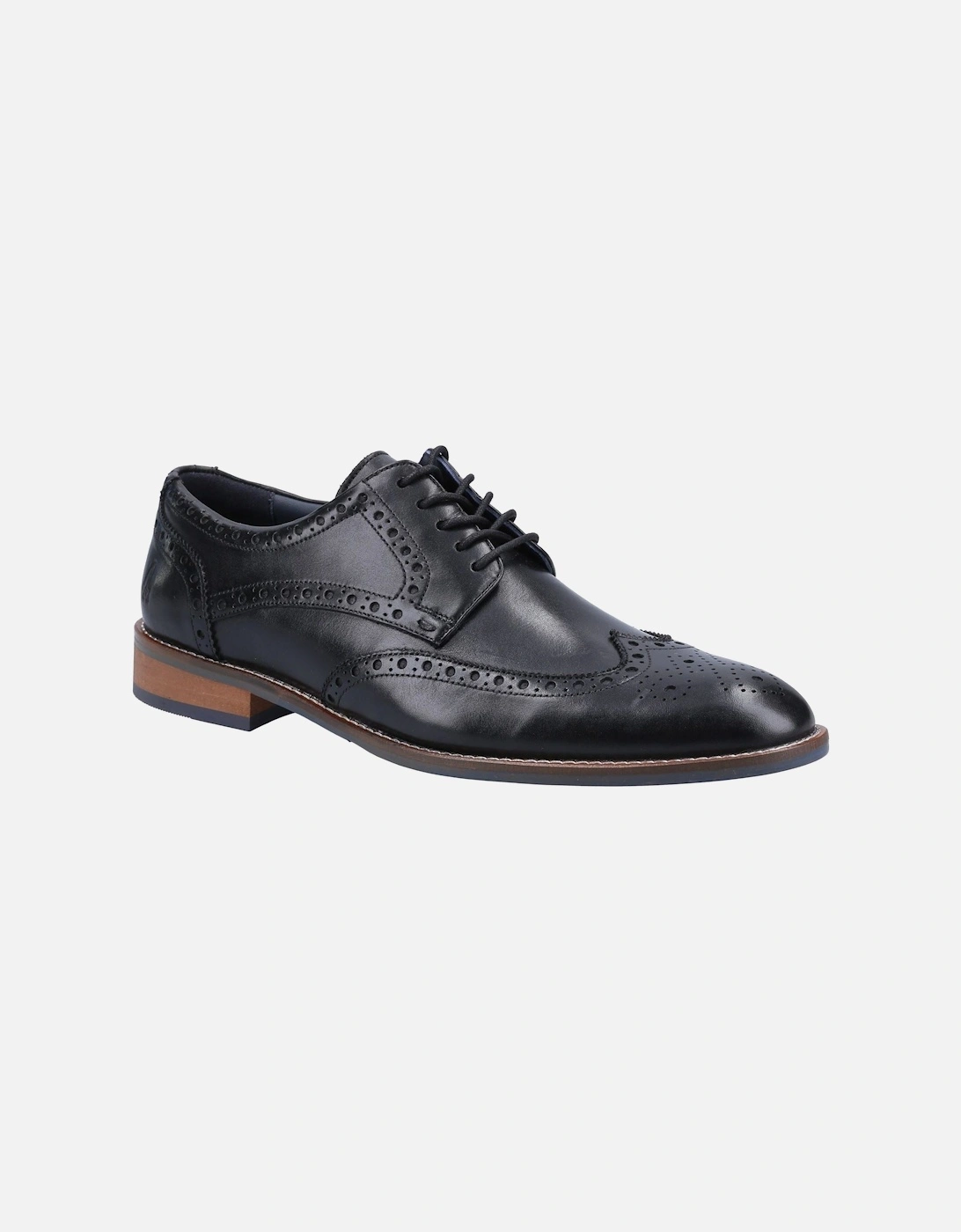 Dustin Brogue Leather Men's Black Brogues Shoes, 10 of 9
