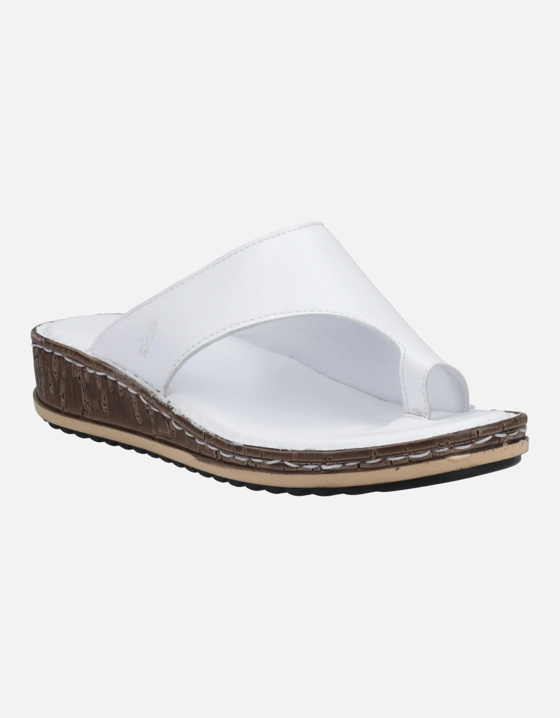 Hush Puppies Women's Hush Puppies Elissa Toepost Suede Women's White Sandals