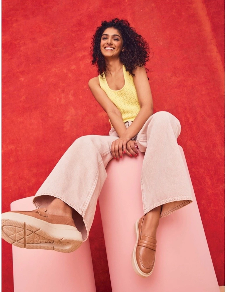 Joy Penny Leather Women's Tan Loafers