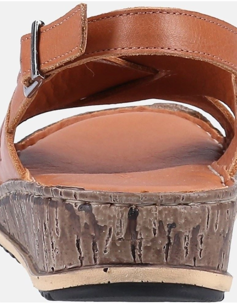 Elena Leather Women's Tan Wedges