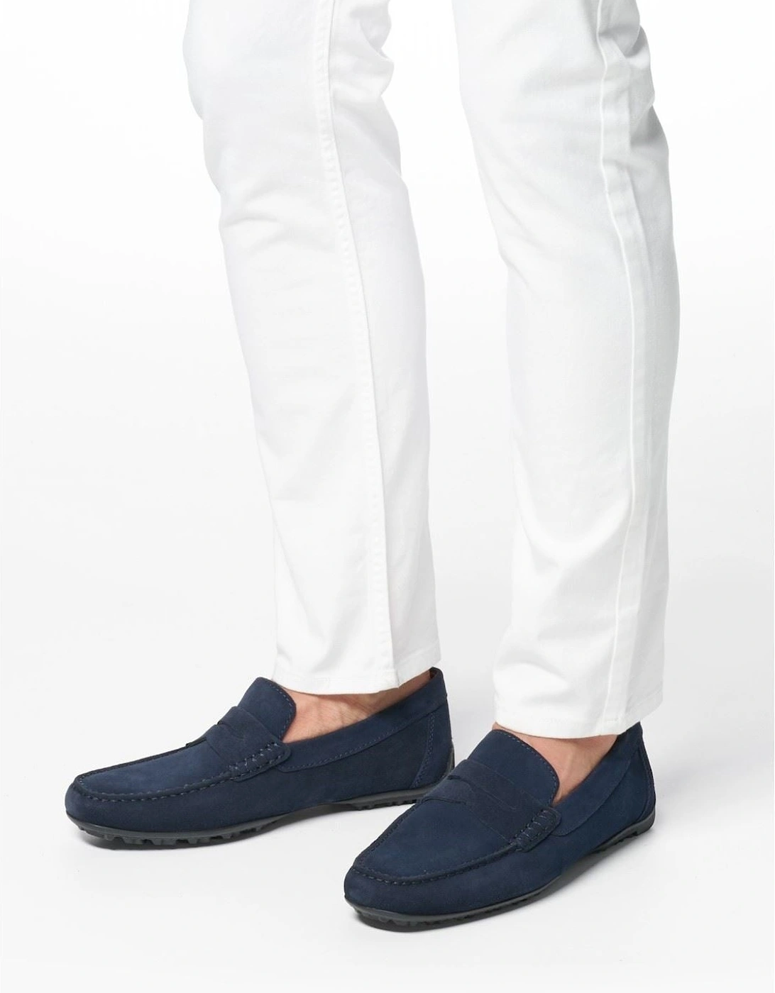 U KOSMOPOLIS + GRIP Leather Men's Navy Loafers
