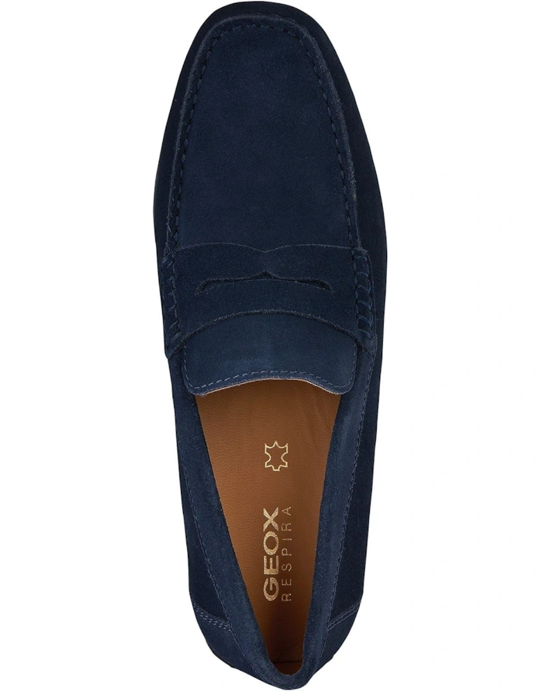 U KOSMOPOLIS + GRIP Leather Men's Navy Loafers