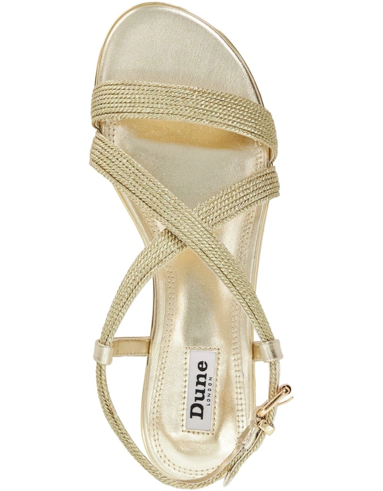 Dune Lope Fabric Women's Gold Sandals