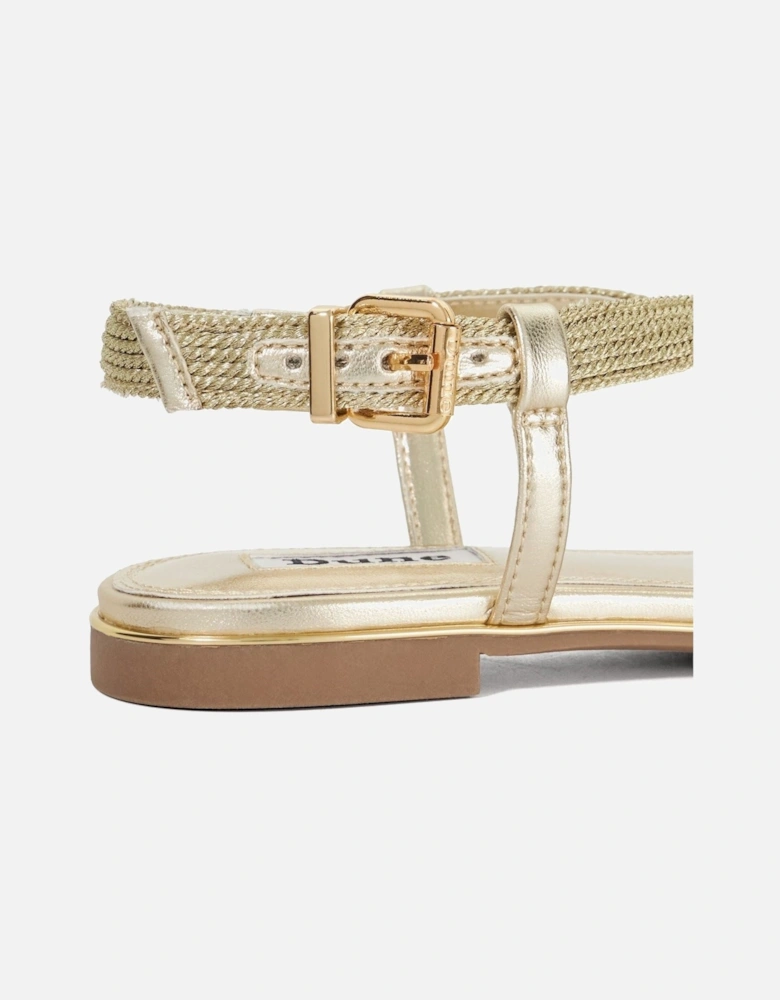 Dune Lope Fabric Women's Gold Sandals