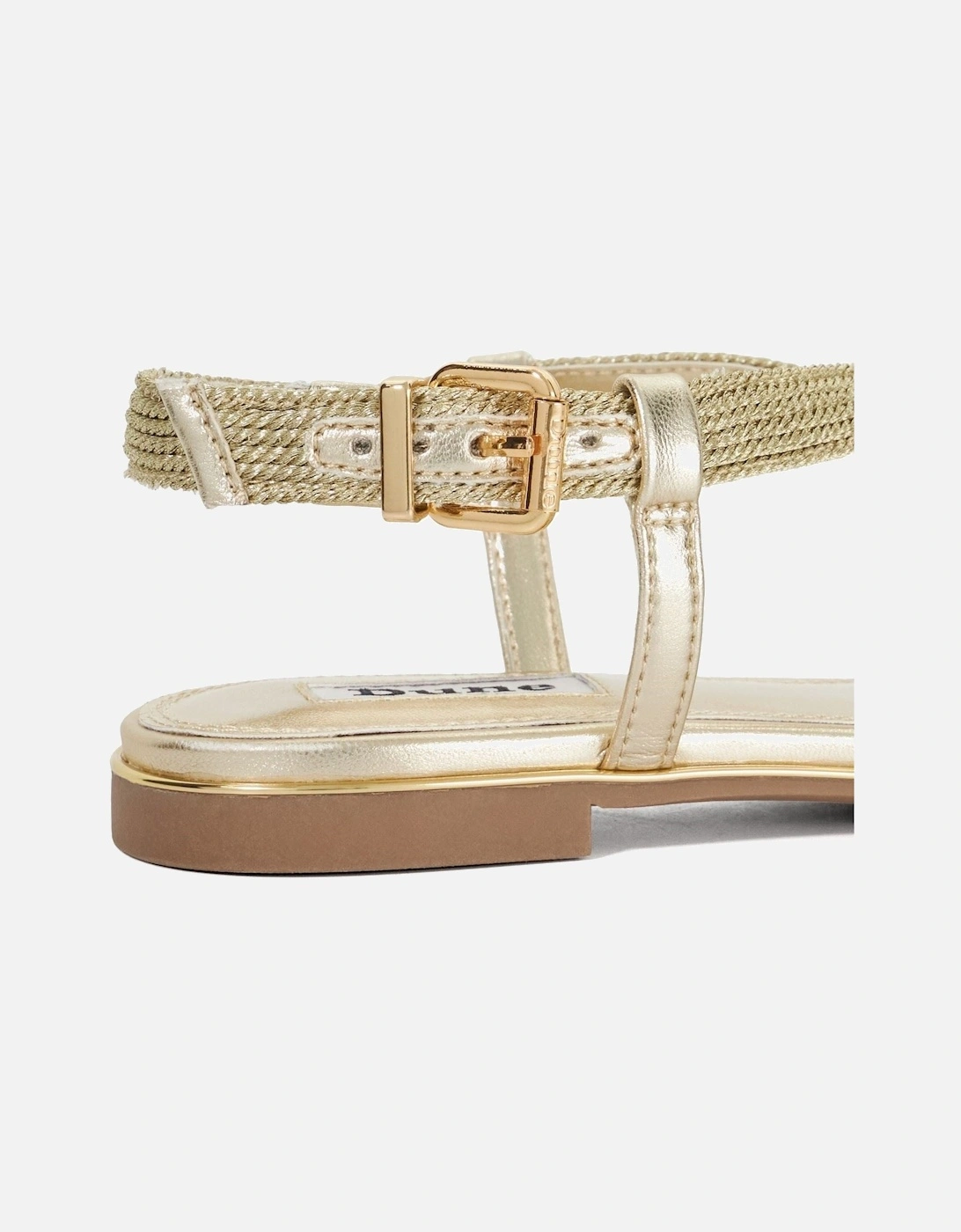 Dune Lope Fabric Women's Gold Sandals