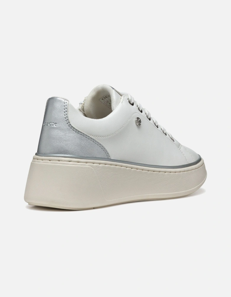 D SUNNETTY Synthetic Polyurethane Women's White/Silver Trainers