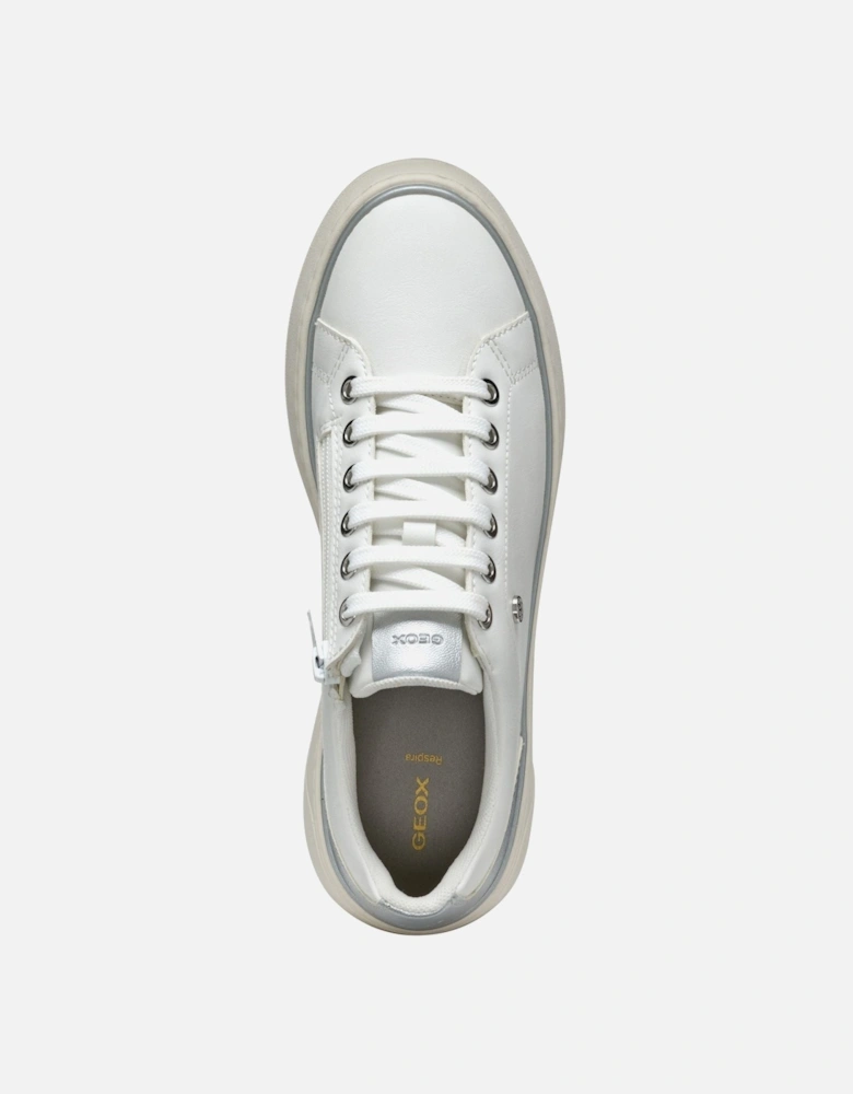 D SUNNETTY Synthetic Polyurethane Women's White/Silver Trainers