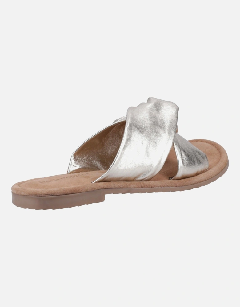 Amy Wide Fit Leather Women's Gold Sandals