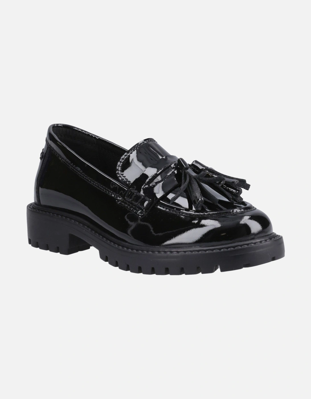Abigail Patent Senior Leather Girls's Black Loafers, 6 of 5