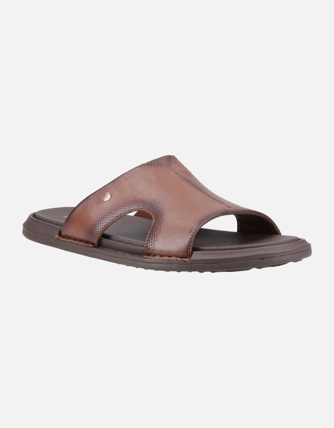 Callum Slide Leather Men's Brown Sandals, 6 of 5