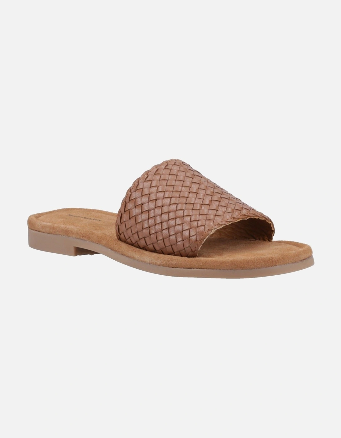 Hush Puppies Women's Brown Hetty Slide Leather Tan Wide Sandals - Size 6