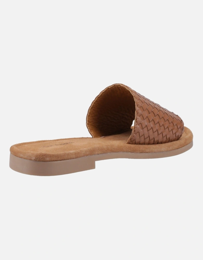 Hetty Slide Leather Women's Tan Sandals