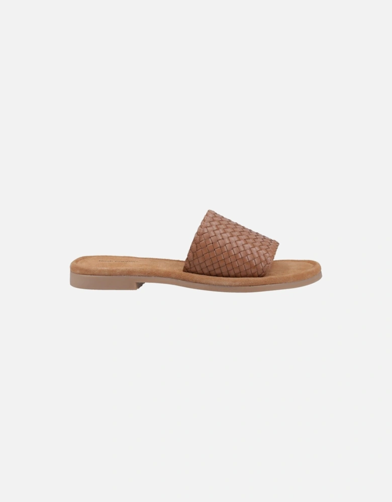Hetty Slide Leather Women's Tan Sandals