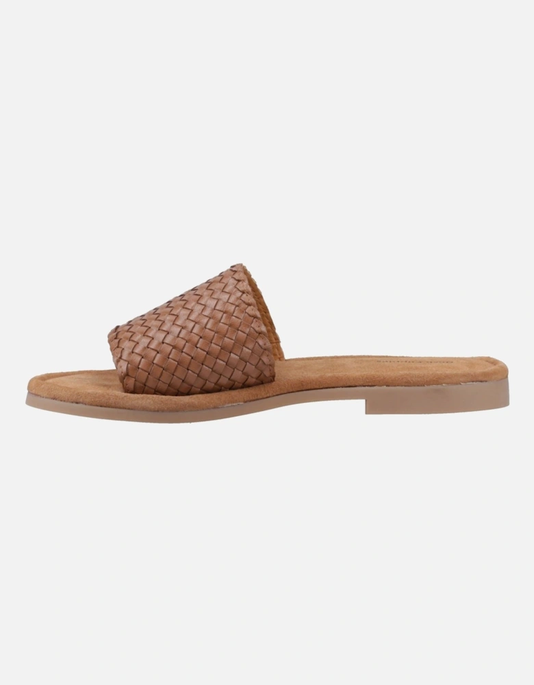 Hetty Slide Leather Women's Tan Sandals