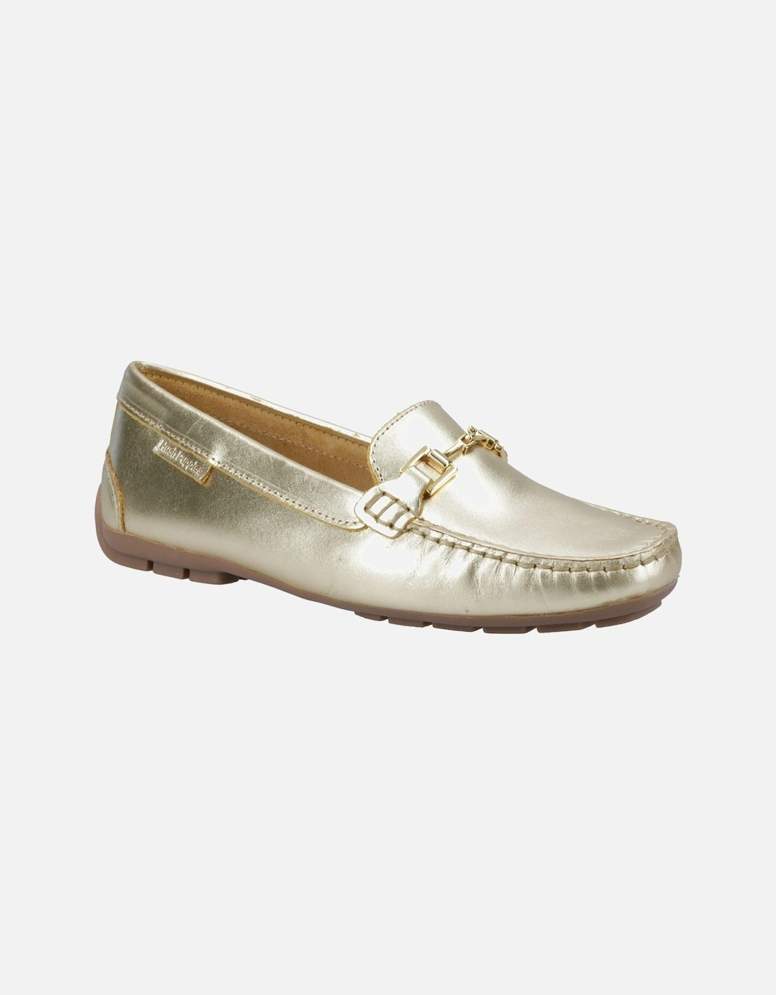 Eleanor Leather Women's Gold Loafers, 5 of 4
