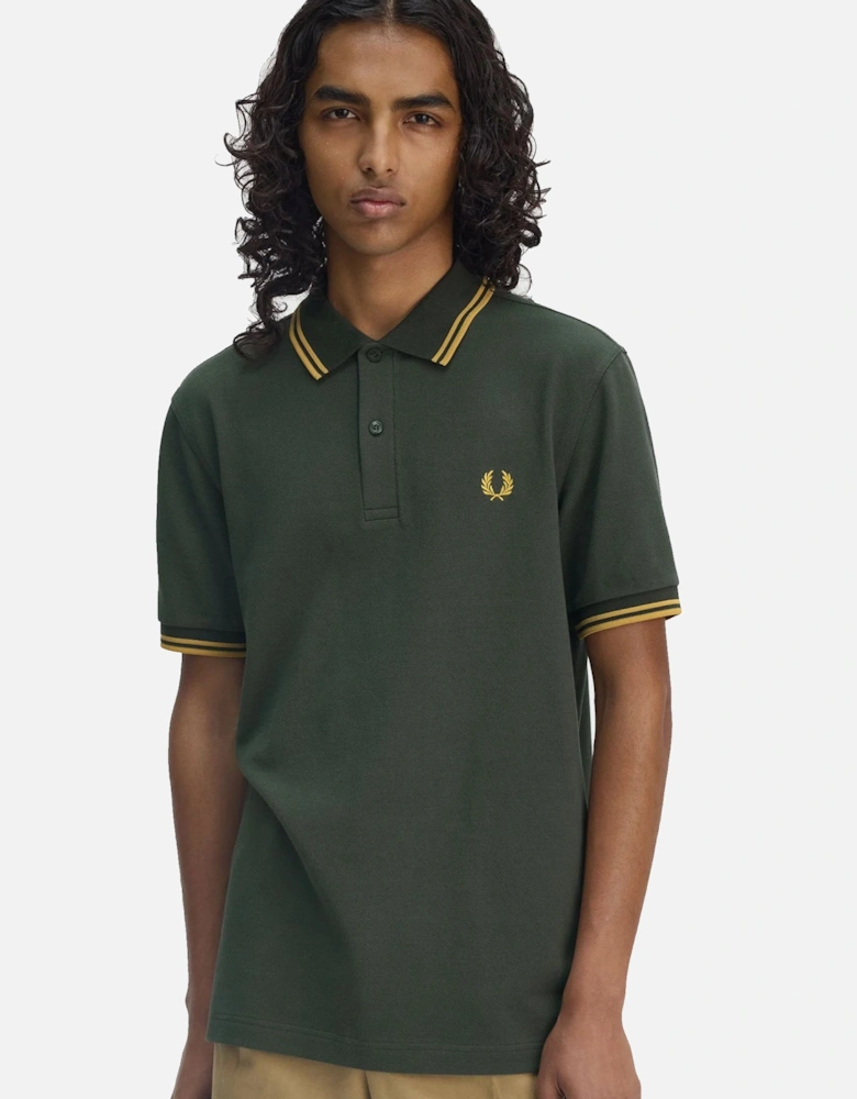 Twin Tipped Polo Shirt Court Green/Honeycomb