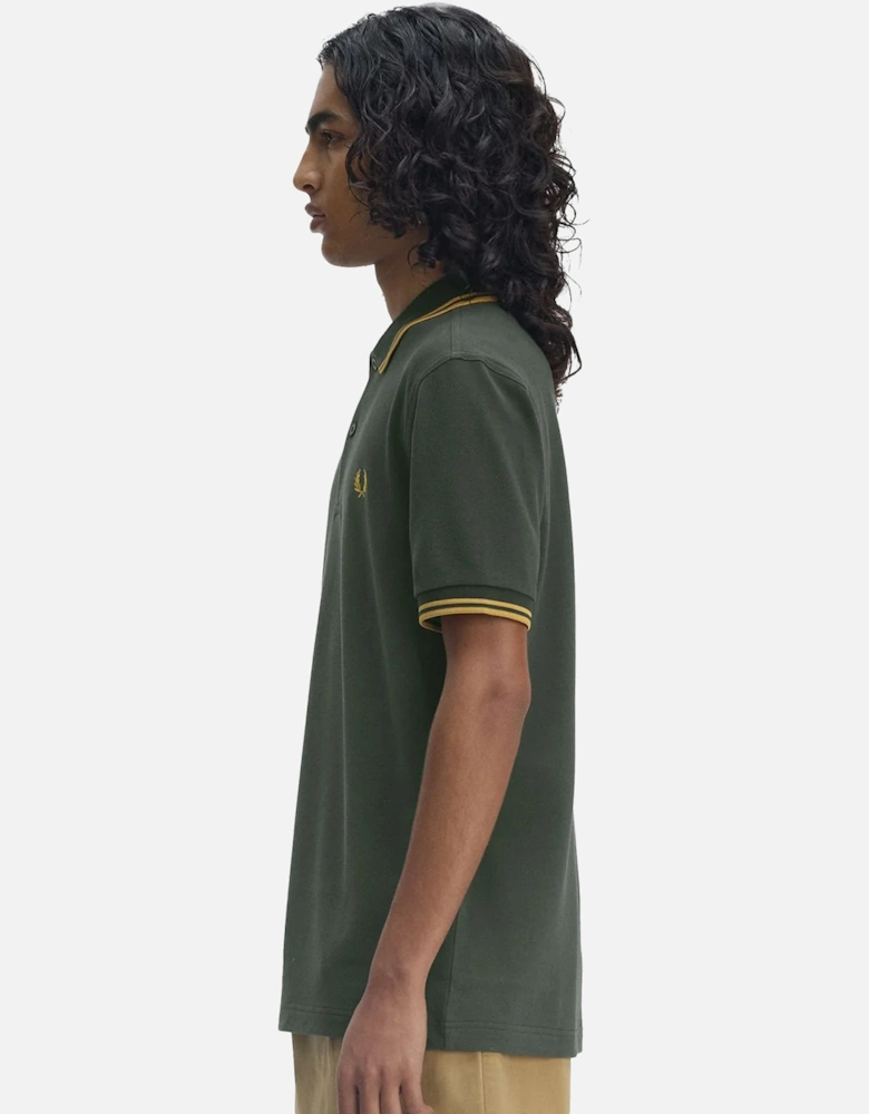 Twin Tipped Polo Shirt Court Green/Honeycomb