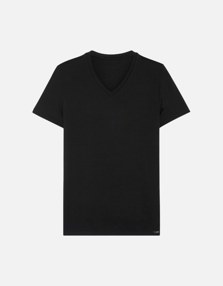 Tencel Soft V-Neck T-Shirt, Black