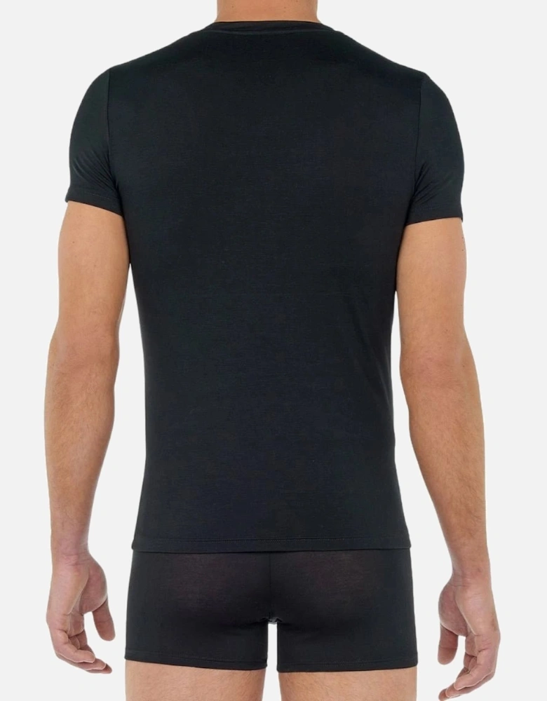 Tencel Soft V-Neck T-Shirt, Black