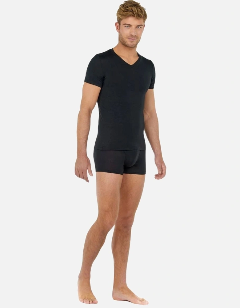 Tencel Soft V-Neck T-Shirt, Black