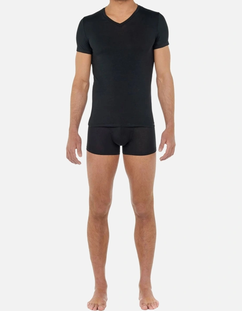 Tencel Soft V-Neck T-Shirt, Black