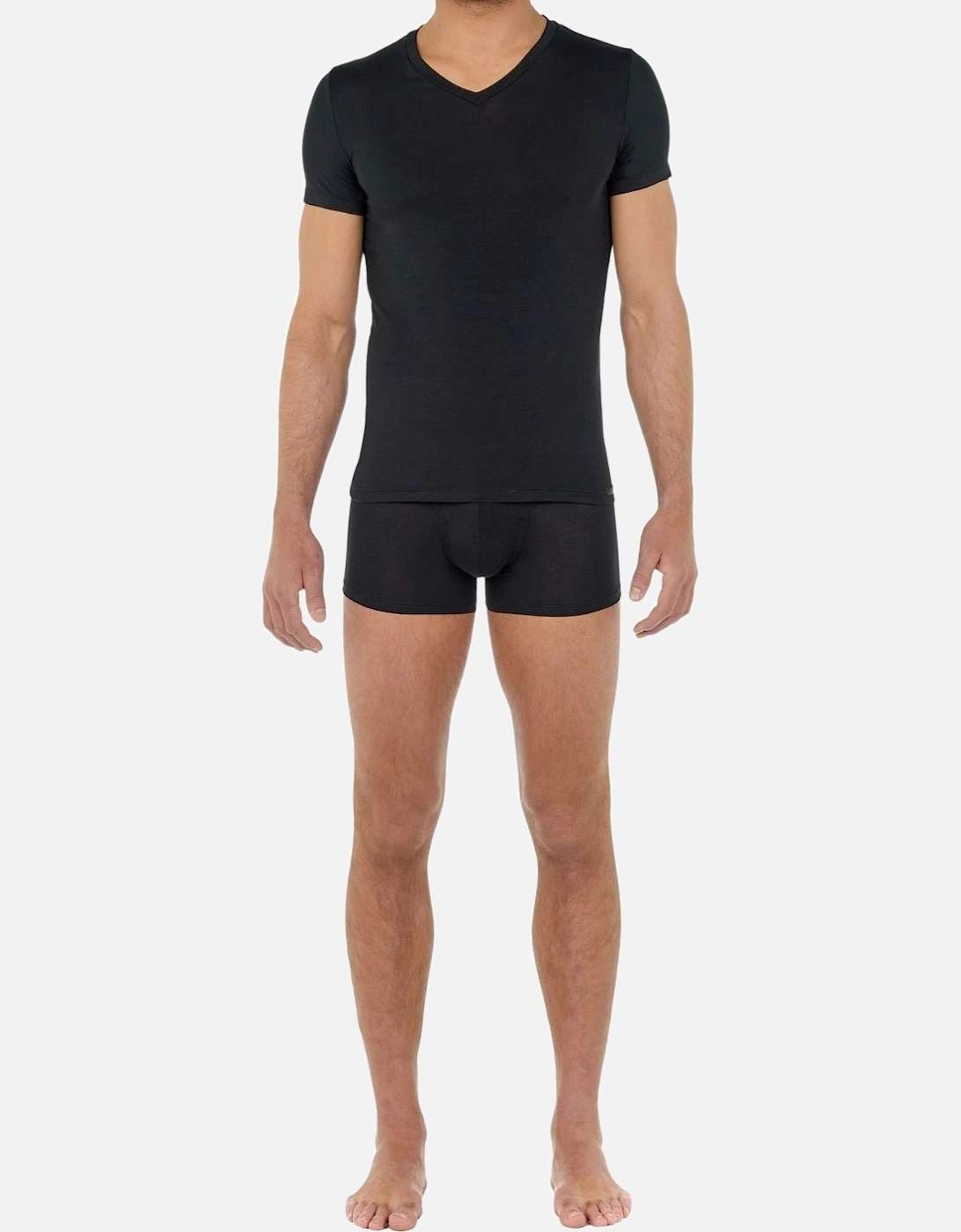 Tencel Soft V-Neck T-Shirt, Black