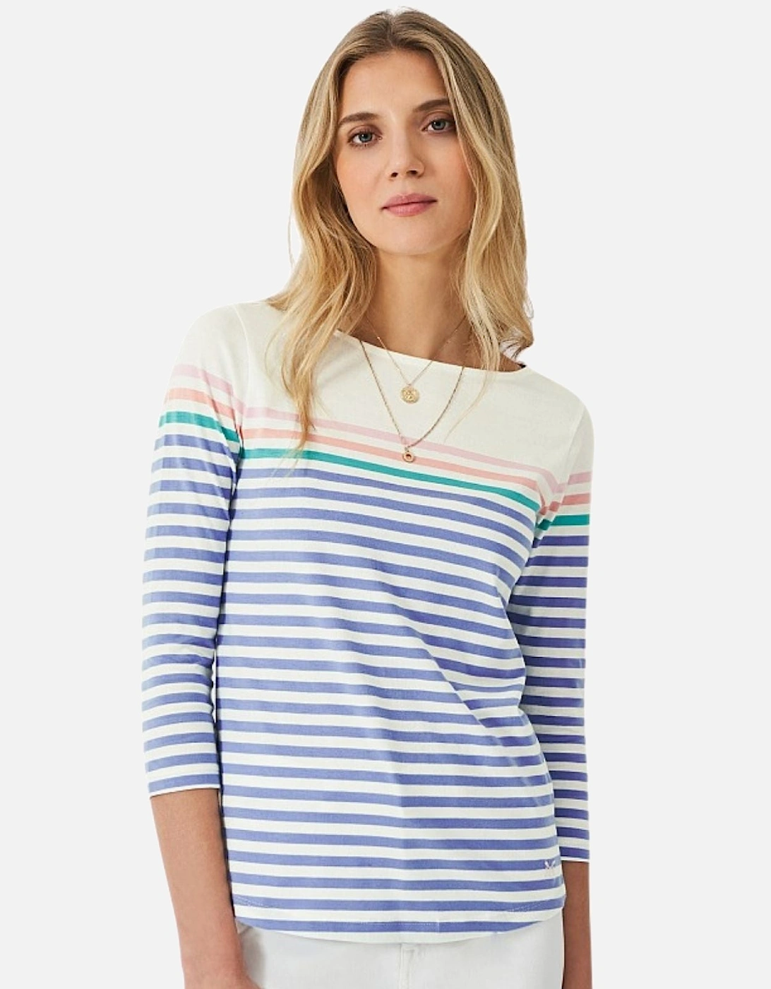 Womens Essential Breton T-Shirt, 2 of 1