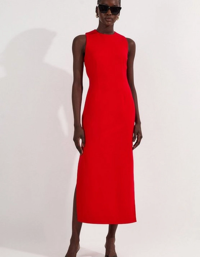 Ponte Crew Neck Maxi Dress