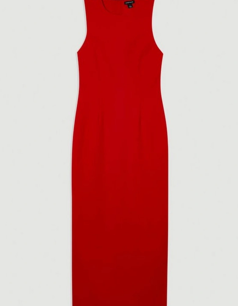 Ponte Crew Neck Maxi Dress