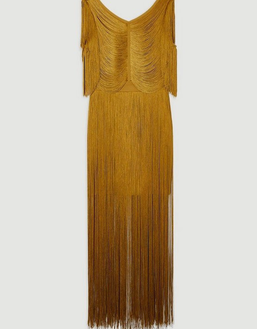Maxi Draped Fringe Knitted Mini Dress