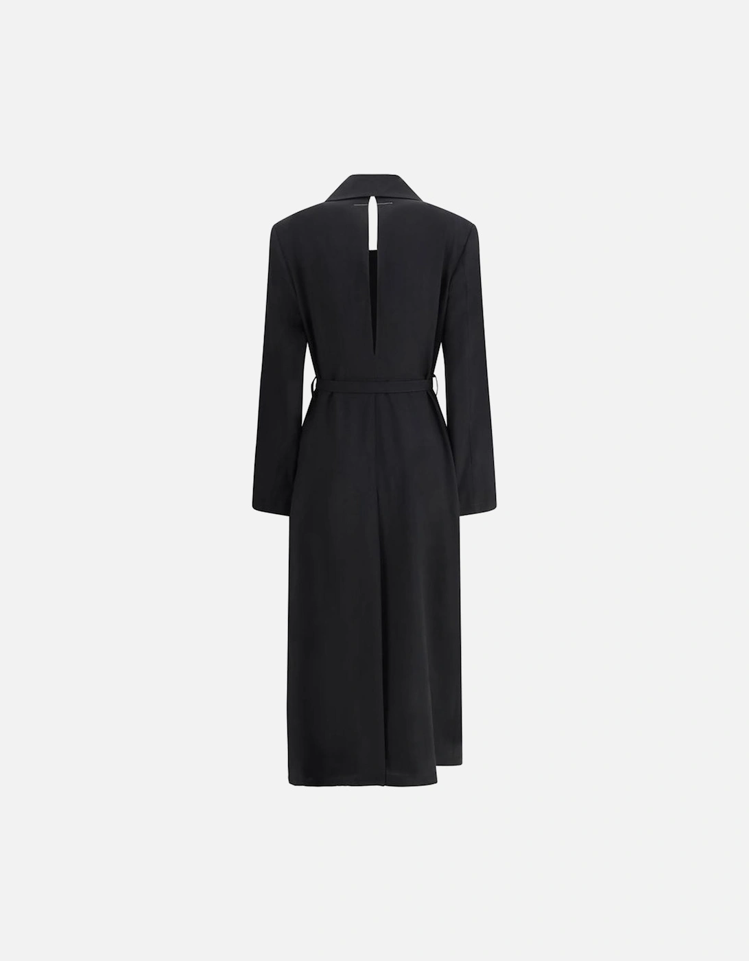 Wool Trenchcoat with Lapels and Sash Women - Black Jackets