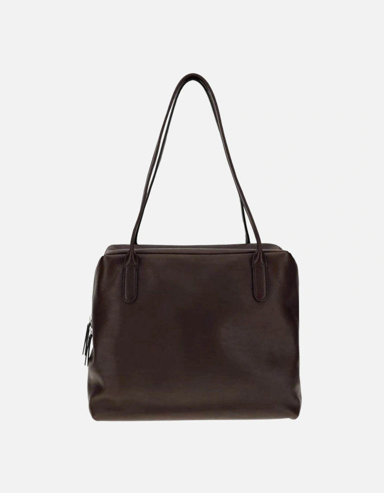 Henri Minimalist Square Shoulder Bag with Top Handles Women - Brown